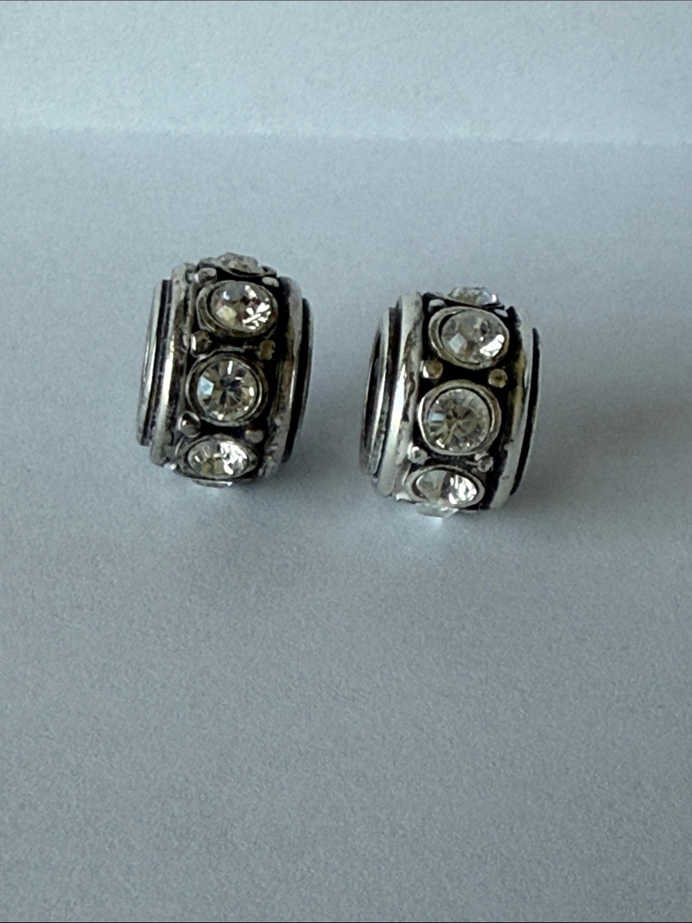 Brighton Silver Crystal Accent European Charm Bead - Women Jewelry